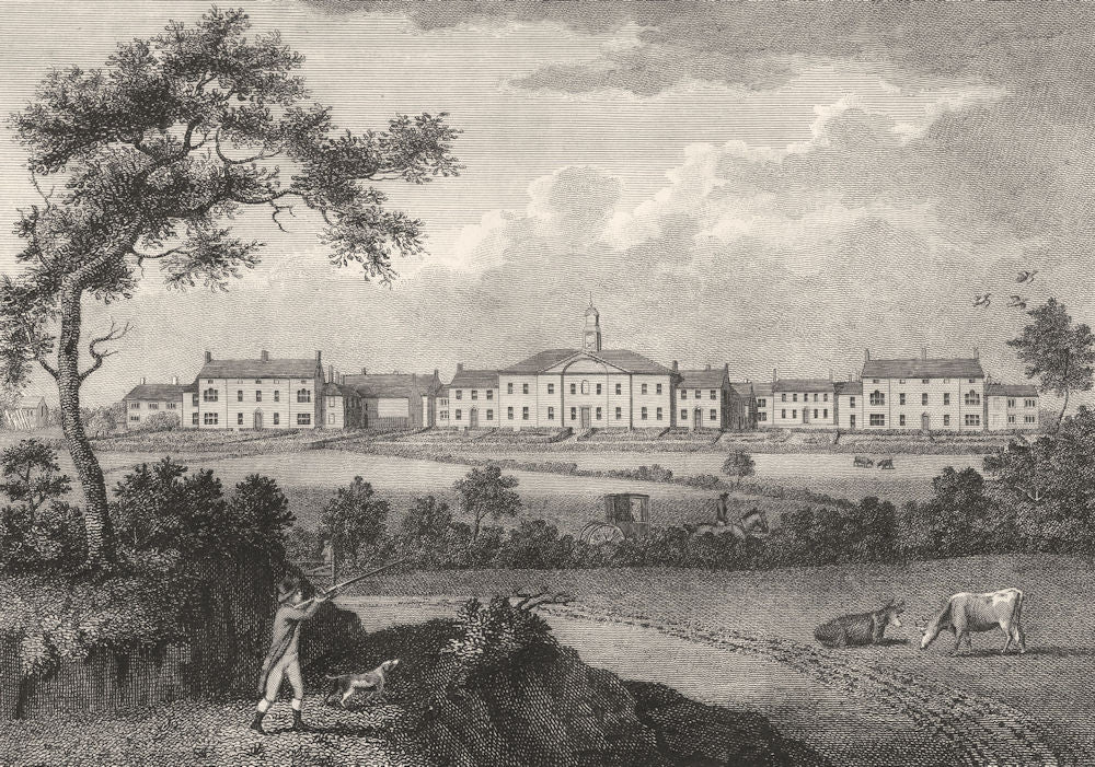 LANCASHIRE. Ashton Fairfield Hall. Aikin / Stockdale. Man shooting 1794 print